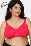 Zivame True Curv Laminated Cup Non Wired Full Coverage Super Support Bra - Rose Red — thumbnail 1